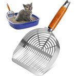 Paslanmaz Metal Kedi Köpek Kum Temizleme Metal Küreği – Dayanıklı ve Ergonomik Tuvalet Kumu Temizleyici Kürek (İkiye ayrılmış Premium Kürek)