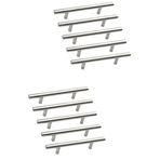 Paslanmaz Metal Kulp, Inox Dolap Çekmece Mobilya Kulbu, TV Ünitesi Yatak Odası Vestiyer Mutfak için (224 mm, Adet, 10)