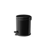 Paslanmaz Metal Pedallı Çöp Kovası - Siyah - 5 Lt