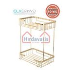 Paslanmaz Pirinç Taci 22x15cm Şampuanlık Köşe Süngerlik (altın Gold) Sarı