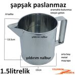 Paslanmaz Şapşak Metal Maşrapa 1.5 Litrelik Küçük Boy Paslanmaz Ç