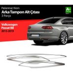 paspasgarajı Paspasgaraji Vw Passat B8 Krom Arka Tampon Alt Çıtası 3 Parça 2015-2019