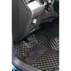 PASPASGRAFT VOLKSWAGEN VW GOLF 7-7.5 2012-2020 Siyaha Siyah Dikiş 8D Premium Tam Kaplama Kaymaz Deri Oto Paspas