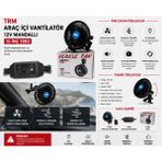Paspro Otomotiv Trm Araç Içi Vantilatör 12V Mandallı 15 Inç Hız Ayarlı Siyah T803