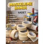 Pass 6 Adet Maskeleme Bandı Kağıt Bant 48MM