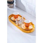 Passifolia 2 Kişilik Cam Tepsili Kahve Fincanı Takımı - 90 ml - Renkli