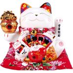Passing 7 Inç Seramik Çağıran Kedi Maneki Neko Süs Feng Shui Dekorasyon Salıncak Şanslı Kedi, B (Yurt Dışından) - Siyah