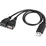 Passing USB Ayırıcı Kablo, USB 2.0 A Erkek - Çift USB Dişi Jak Y Ayırıcı Şarj Kablosu (Yurt Dışından) - Siyah - 1 Adet
