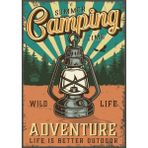 Passpano Ahşap Vintage Tablo " Adventure Camping" Ahşap Mdf 25X35CM