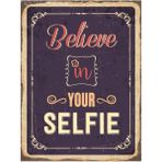 Passpano Ahşap Vintage Tablo " Believe In Your Selfie" Ahşap Mdf 25X35CM