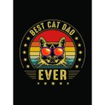 Passpano Ahşap Vintage Tablo " Best Cat Dad Ever " Ahşap Mdf 25X35CM