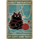 Passpano Ahşap Vintage Tablo " By Cat Sand Yarn " Ahşap Mdf 25X35CM