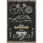 Passpano Ahşap Vintage Tablo " Classic Garage" Ahşap Mdf 25X35CM