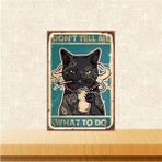 Passpano Ahşap Vintage Tablo " Dont Tell Me Cat" Ahşap Mdf 25X35CM