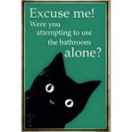 Passpano Ahşap Vintage Tablo " Excuse Me The Bathroom Alone" Ahşap Mdf 25X35CM