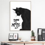 Passpano Ahşap Vintage Tablo " Home Is Where The Cat Is" Ahşap Mdf 25X35CM