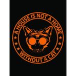 Passpano Ahşap Vintage Tablo " House Is Not Home Whitout Cat " Ahşap Mdf 25X35 cm