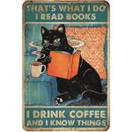 Passpano Ahşap Vintage Tablo " I Drınk Coffee And I Know Things" Ahşap Mdf 25X35CM