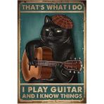 Passpano Ahşap Vintage Tablo " I Play Guitar And I Know Things" Ahşap Mdf 25X35CM