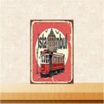 Passpano Ahşap Vintage Tablo " Istanbul Beyoğlu" Ahşap Mdf 25X35CM