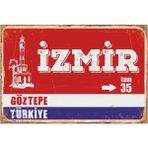Passpano Ahşap Vintage Tablo " Izmir Göztepe Tam 35 " Ahşap Mdf 25X35 cm