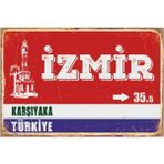 Passpano Ahşap Vintage Tablo " Izmir Karşıyaka 35,5 " Ahşap Mdf 25X35 cm