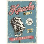 Passpano Ahşap Vintage Tablo " Karaoke Party "ahşap Mdf 25X35CM