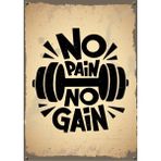 Passpano Ahşap Vintage Tablo " No Pain No Gain "ahşap Mdf 25X35CM