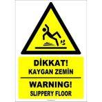 Passpano Uyarı ve Yönlendirme Levhaları " Dikkat Kaygan Zemin" 25X35CM Dekota Levha