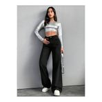 pass&pass 2020 Kadın Likrasız Palazzo Jeans Kot Denim Pantolon - Siyah