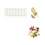Pasta Cumhuriyeti Twister Silikon Dondurma Kalıbı 8 Bölmeli 50 Adet Çubuk Hediyeli