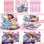 Pasta dekorasyonu, doğum günü GB BULE doğum günü sofra takımı, Lilo Stitch afiş, kağıt tabak, fincan, peçete, pembe masa örtüsü, parti dekorasyonu için