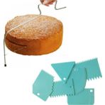 Pasta Kesici 34 cm ve Pasta Dekor Tarağı 6lı Pasta Sıvama Tarağı Seti Pasta Keki Testeresi