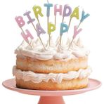 Pasta Mumu Makaron Renkli Happy Birthday Harf Mum Seti