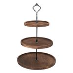 Pasta standı, 3 katlı, ahşap servis standı, metal saplı, cupcake standı, pasta standı, kule, pasta tabağı, meyve, bisküvi, şekerleme, etajer, düğün, doğum günü, ikindi çayı, parti için
