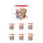 Pasta9 Köstebekgiller Yenilebilir Pasta Resmi Pirinç Kağıdından 6-8-10 Kişilik Pastaya Uygun 16 cm
