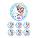 Pasta9 Yenilebilir Pasta Resmi Pirinç Kağıdından 6-8-10 Kişilik Pastaya Uygun 16 cm Elsa Model-2