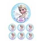 Pasta9 Yenilebilir Pasta Resmi Pirinç Kağıdından 6-8-10 Kişilik Pastaya Uygun 16 cm Elsa Model-2