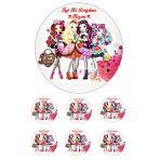 Pasta9 Yenilebilir Pasta Resmi Pirinç Kağıdından Ever After High 6-8-10 Kişilik Pastaya Uygun 16 Cm