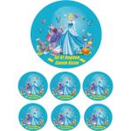 Pasta9 Yenilebilir Pasta Resmi Pirinç Kağıdından Sinderella 6-8-10 Kişilik Pastaya Uygun 16 cm