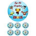 Pasta9 Yenilebilir Pasta Resmi Pirinç Kağıdından Xiaolin Günlükleri 6-8-10 Kişilik Pastaya Uygun 16 Cm
