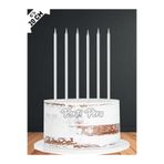 PASTAHÜMA Metalik Beyaz Pasta Mumu 20 Cm 6'lı Paket