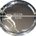Pastaland 55,5 Cm Celık Tutmalı Buyuk Yuvarlak Tepsı
