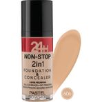 Pastel 24H Non-Stop 2in1 Foundation & Concealer - Fondöten & Kapatıcı 606 Warm - renkli