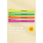 Pastel 38 Fosforlu Kalem 4'Lü Neon Renkler