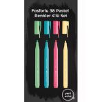 Pastel 38 Fosforlu Kalem 4'Lü Pastel Renkler
