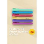 Pastel 38 Fosforlu Kalem 6'Lı Pastel Renkler