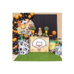 Pastel Balon Zincir Turuncu - Siyah 70 adet + 5 mt balon zinciri