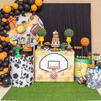 PASTEL BALON ZİNCİR TURUNCU SİYAH BALON