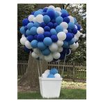 Pastel Beyaz-Açık Mavi-Koyu mavi Balon Zinciri 70 adet + 5 mt balon zinciri
